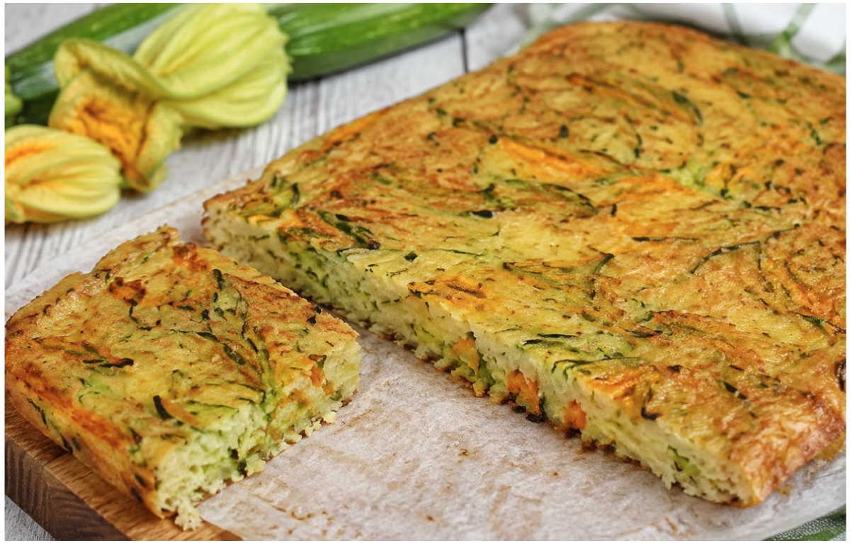 Schiacciata ai fiori di zucca e zucchine
