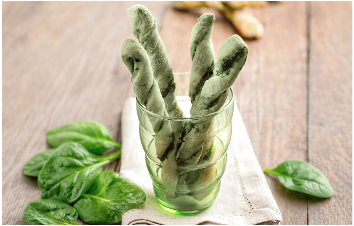 Grissini agli spinaci