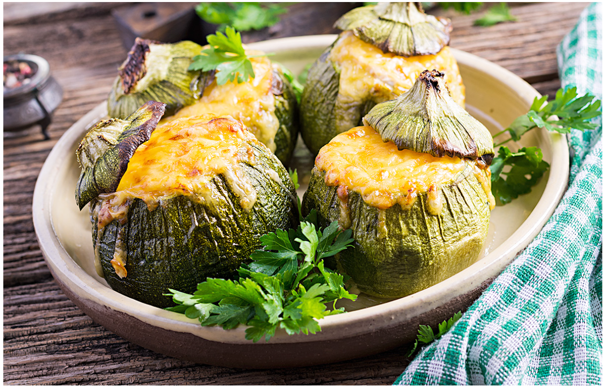 Zucchine tonde ripiene al formaggio